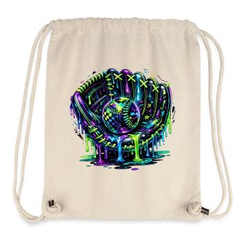Baseball Glove Neon Graffiti Design - Stanley/Stella Recycled Gym Bag - natural - Front