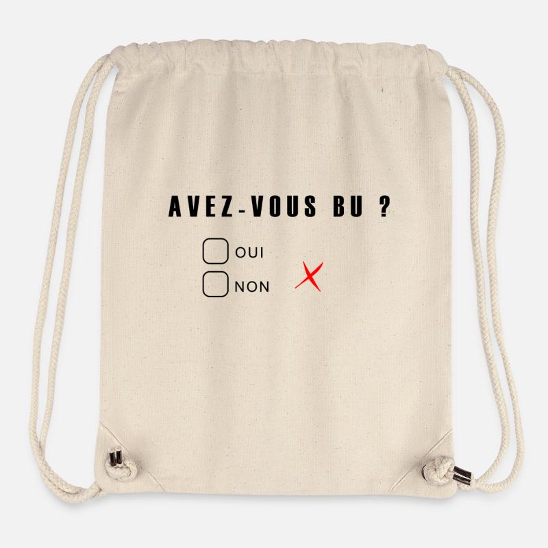 avez vous bu - Sac à cordon recyclé Stanley/Stella - blanc naturel