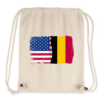 Grunge US Belgique Drapeau Split - Sac à cordon recyclé Stanley/Stella - blanc naturel - Devant