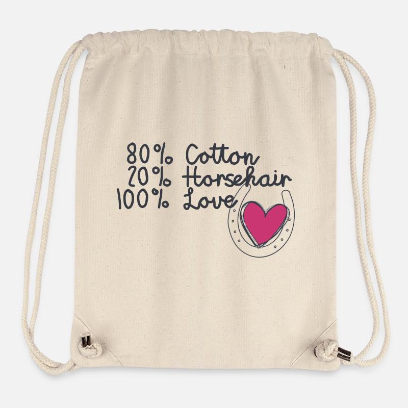 20 pour cent de crin de cheval, 100 pour cent d’amour - Sac à cordon recyclé Stanley/Stella - blanc naturel