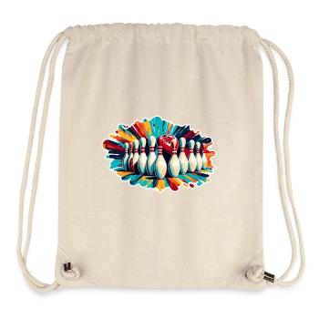 Bowling / Kegeln / Bowlingbahn / Pin / Strike - Stanley/Stella recycelter Gym Bag - Naturweiß - Vorne