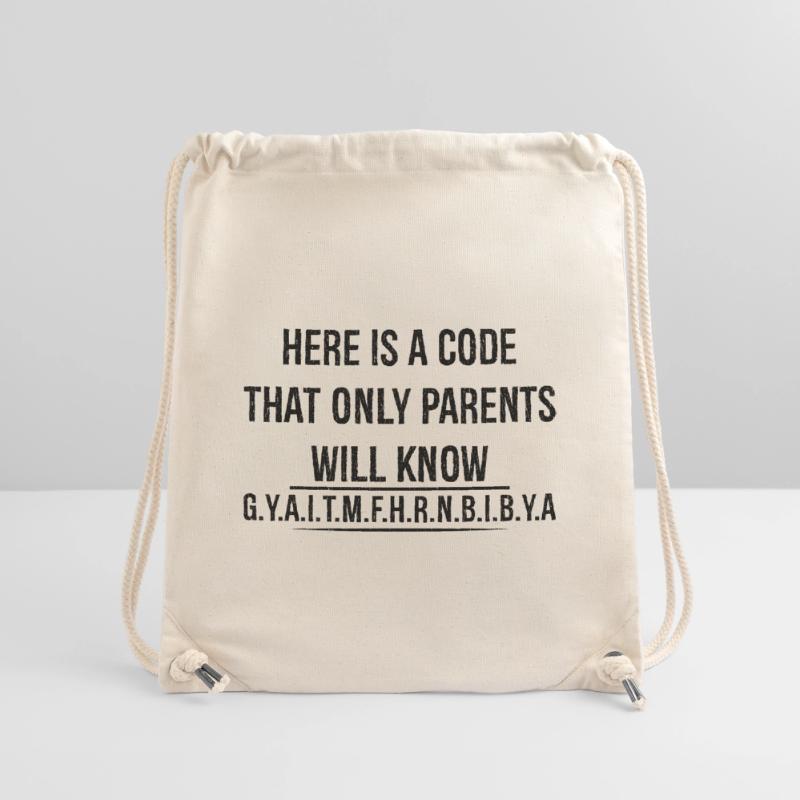 here is a code that only parents will know Stanley/Stella Recycled Gym Bag