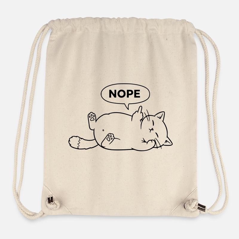 Chat non | Déclaration sarcastique de chat - Sac à cordon recyclé Stanley/Stella - blanc naturel