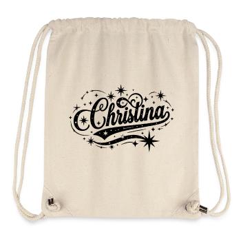 Christina name first last family - Stanley/Stella Recycled Gym Bag - natural - Front