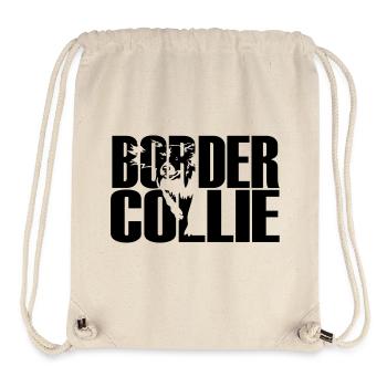 Border Collie - Sac à cordon recyclé Stanley/Stella - blanc naturel - Devant