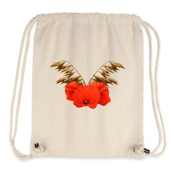 ländliche blumenmuster, Mohnmuster mit Hafer - Stanley/Stella recycelter Gym Bag - Naturweiß - Vorne