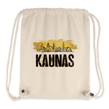 Kaunas Lithuania Skyline City Home Love Gold - Stanley/Stella Recycled Gym Bag - natural - Front