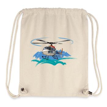Helicopter approaching the mountains - Stanley/Stella Recycled Gym Bag - natural - Front