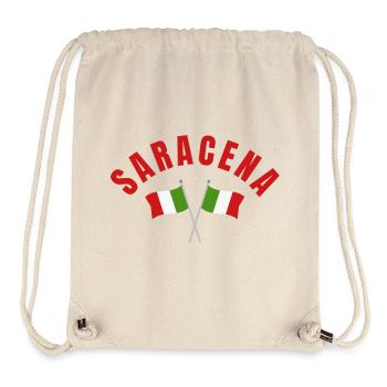 Saracena Italian Flags Crossed Arc - Stanley/Stella Recycled Gym Bag - natural - Front