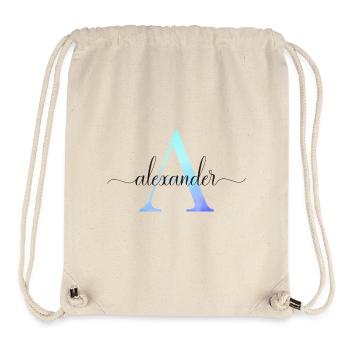 A| Monogram | Name | Alexander | Watercolor - Stanley/Stella Recycled Gym Bag - natural - Front