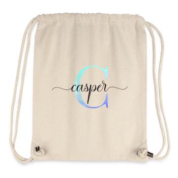 C| Monogram | Name | Casper | Watercolor - Stanley/Stella Recycled Gym Bag - natural - Front