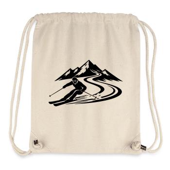 Piste de ski Mountains - Sac à cordon recyclé Stanley/Stella - blanc naturel - Devant