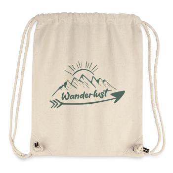 Wanderlust Mountain Outdoor Travel Design - Stanley/Stella recycelter Gym Bag - Naturweiß - Vorne