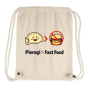 Pierogi plutôt que la restauration rapide - Sac à cordon recyclé Stanley/Stella - blanc naturel - Devant