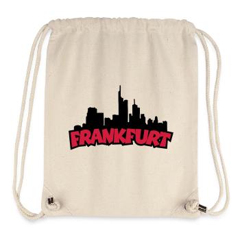 Francfort Skyline (Noir / Rouge) - Sac à cordon recyclé Stanley/Stella - blanc naturel - Devant