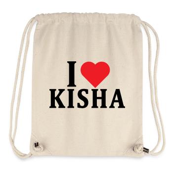 T-Shirt Ich liebe Kisha T-Shirt Geschenkidee - Stanley/Stella recycelter Gym Bag - Naturweiß - Vorne