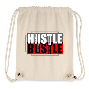 Motif d’agitation et de buste avec des contrastes de couleurs clairs - Sac à cordon recyclé Stanley/Stella - blanc naturel - Devant