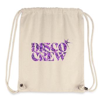Disco Crew Lila Glitzer Logo - Stanley/Stella recycelter Gym Bag - Naturweiß - Vorne