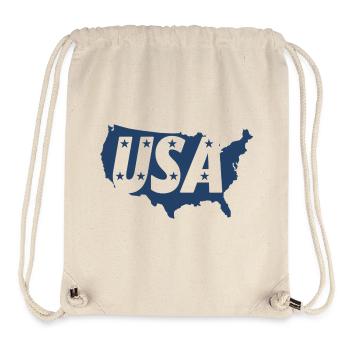 United States Map with Stars - Stanley/Stella Recycled Gym Bag - natural - Front