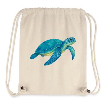 Blue Sea Turtle Watercolor - Stanley/Stella Recycled Gym Bag - natural - Front