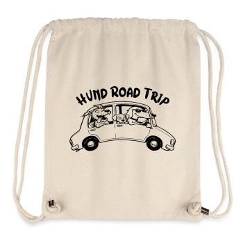 Chien Road Trip Humour Voyage Voiture Cadeau Idée - Sac à cordon recyclé Stanley/Stella - blanc naturel - Devant