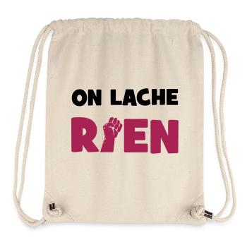 On lâche rien ! - Sac à cordon recyclé Stanley/Stella - blanc naturel - Devant