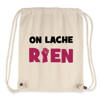 On lâche rien ! - Sac à cordon recyclé Stanley/Stella - blanc naturel - Devant