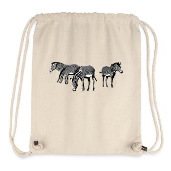 Zebras Afrika Wild Pferde Equus Serengeti Safari - Stanley/Stella recycelter Gym Bag - Naturweiß - Vorne