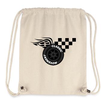 Tire Racing Flag Symbol Wheel Finish Wings Race - Sac à cordon recyclé Stanley/Stella - blanc naturel - Devant