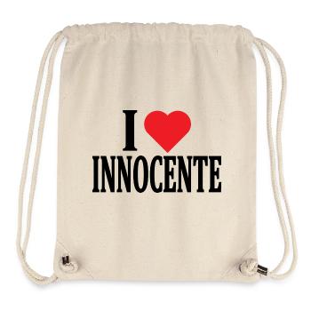 T-Shirt I love Innocente T-Shirt Geschenkidee - Stanley/Stella recycelter Gym Bag - Naturweiß - Vorne