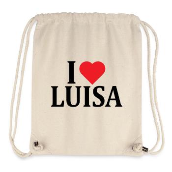 t-shirt prénom J’adore Luisa t-shirt idée cadeau - Sac à cordon recyclé Stanley/Stella - blanc naturel - Devant