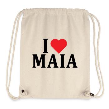 T-Shirt Name I love Maia Geschenkidee T-Shirt - Stanley/Stella recycelter Gym Bag - Naturweiß - Vorne