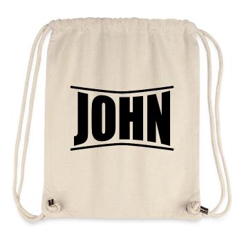 Name T-Shirt John T-Shirt Geschenkidee - Stanley/Stella recycelter Gym Bag - Naturweiß - Vorne