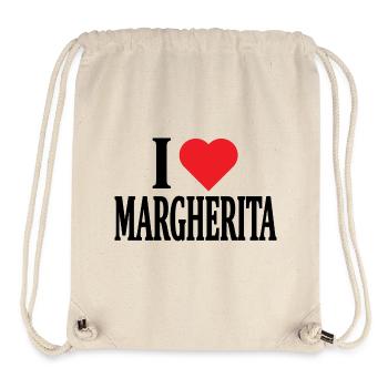 Namens-T-Shirt Ich liebe Margherita T-Shirt - Stanley/Stella recycelter Gym Bag - Naturweiß - Vorne