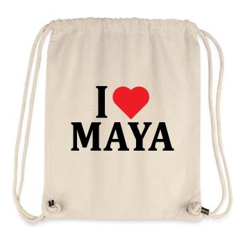 T-Shirt Name Ich liebe Maya Geschenkidee T-Shirt - Stanley/Stella recycelter Gym Bag - Naturweiß - Vorne