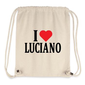t-shirt name I love Luciano t-shirt gift idea - Stanley/Stella Recycled Gym Bag - natural - Front
