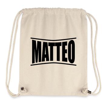 Tee shirt Matteo idée cadeau t-shirt - Sac à cordon recyclé Stanley/Stella - blanc naturel - Devant