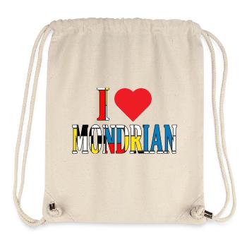 t-shirt I love Mondrian t-shirt idée cadeau - Sac à cordon recyclé Stanley/Stella - blanc naturel - Devant