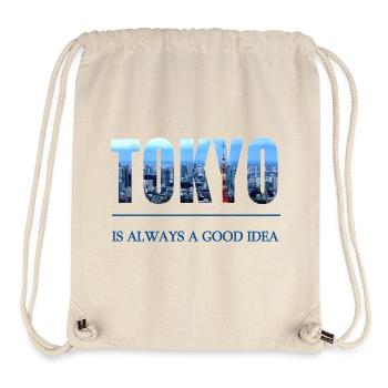 Lettrage Tokyo Skyline – toujours une bonne idée - Sac à cordon recyclé Stanley/Stella - blanc naturel - Devant