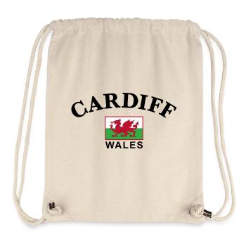 Cardiff, Wales - Stanley/Stella recycelter Gym Bag - Naturweiß - Vorne