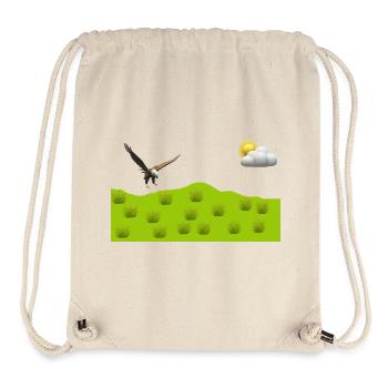 Eagle over green landscape - Stanley/Stella Recycled Gym Bag - natural - Front