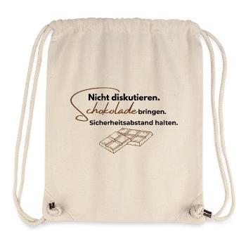 Nicht diskutieren. Schokolade bringen. - Stanley/Stella recycelter Gym Bag - Naturweiß - Vorne