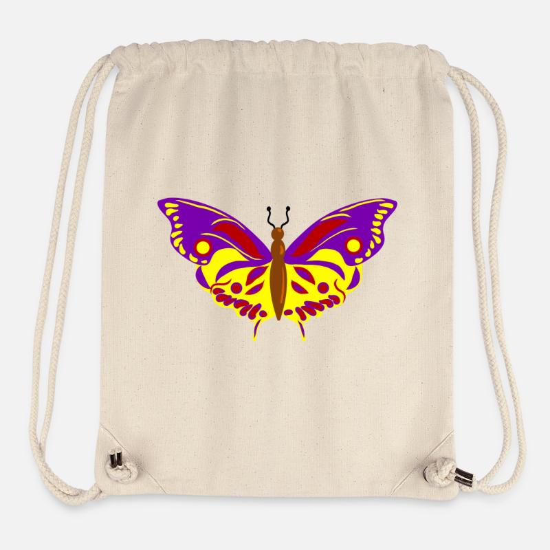 Vol de Papillon multicolore - Sac à cordon recyclé Stanley/Stella - blanc naturel
