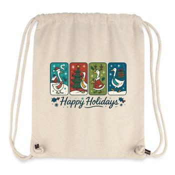 Oie Noël Drôle Père Noël Joyeuses Fêtes - Sac à cordon recyclé Stanley/Stella - blanc naturel - Devant
