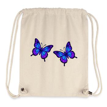 Schmetterlinge Neonblau - Stanley/Stella recycelter Gym Bag - Naturweiß - Vorne