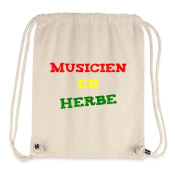 MUSICIEN EN HERBE ! (reggae, ska, dub) - Sac à cordon recyclé Stanley/Stella - blanc naturel - Devant
