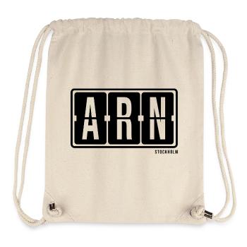 Stockholm ARN, sweat à capuche souvenir de la ville, t-shirt, casquette - Sac à cordon recyclé Stanley/Stella - blanc naturel - Devant