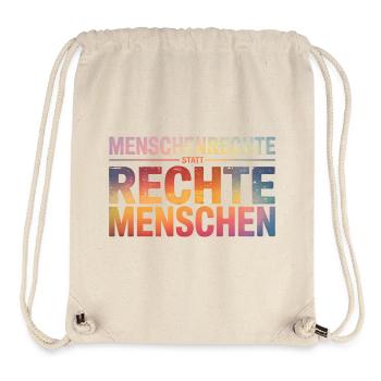 Menschenrechte statt rechte Menschen - Cool Pride  - Stanley/Stella recycelter Gym Bag - Naturweiß - Vorne