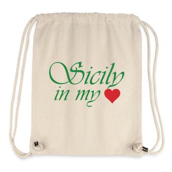 Sicily in my Heart - Stanley/Stella Recycled Gym Bag - natural - Front