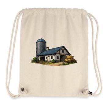 Grange rurale avec silo - Sac à cordon recyclé Stanley/Stella - blanc naturel - Devant